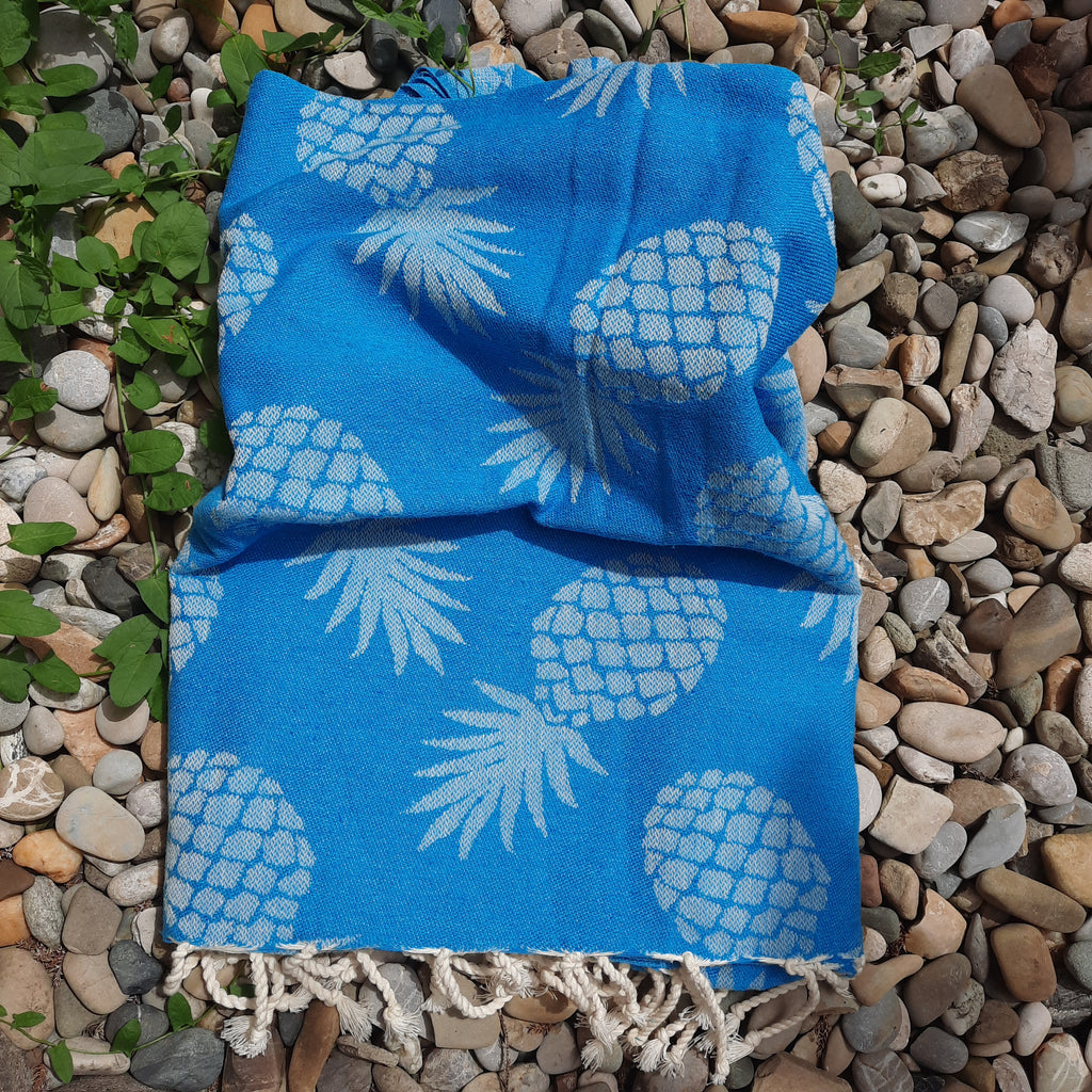 Fouta Ananas azul